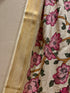 Floral Pen Kalamkari Dupatta with Zari Border