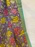 Lavender Pen Kalamkari Dupatta with Zari Border