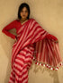 Red Stripe Mul Cotton Saree