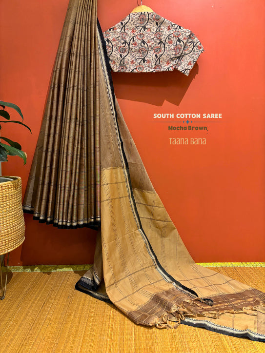 Mocha Brown South Cotton Saree