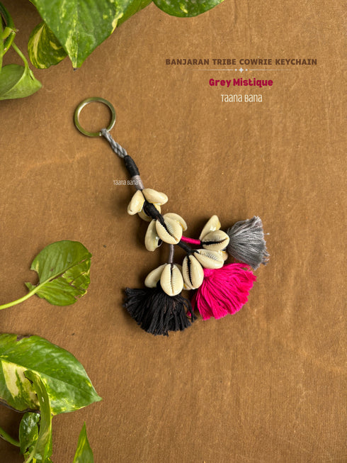 Grey Mystique Cowrie Keychain- 1 pc