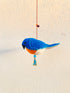 Indian Blue Robin - Stuffed bird decor hanging