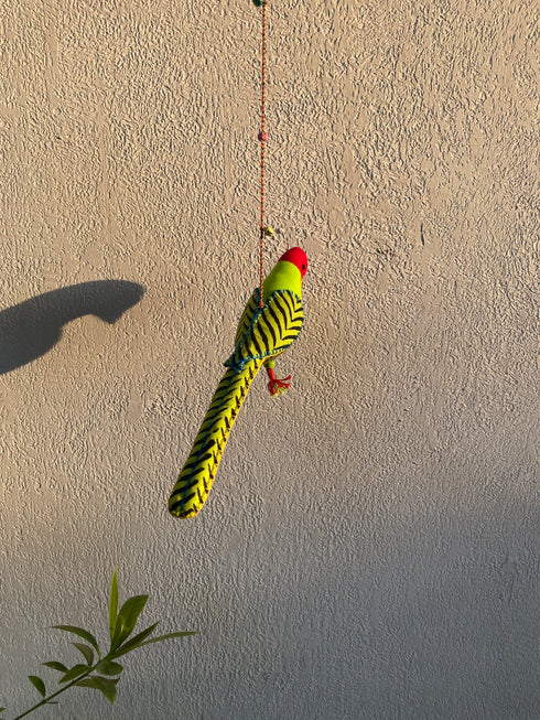 Plum Headed Parakeet - Stuffed bird decor hanging