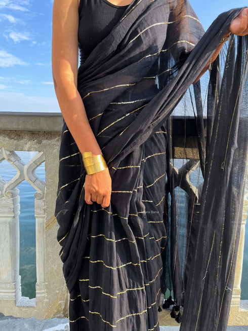 Noor Shimmer Sequence Mul Cotton Saree