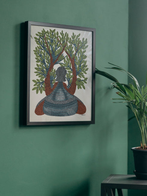 Pedh Parivaar Gond Painting (11x15 IN)