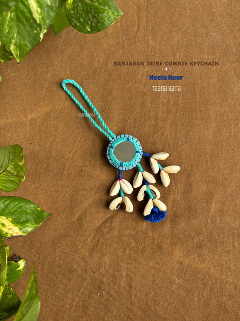 Neela Noor Mirror Cowrie Hanging- 1 pc