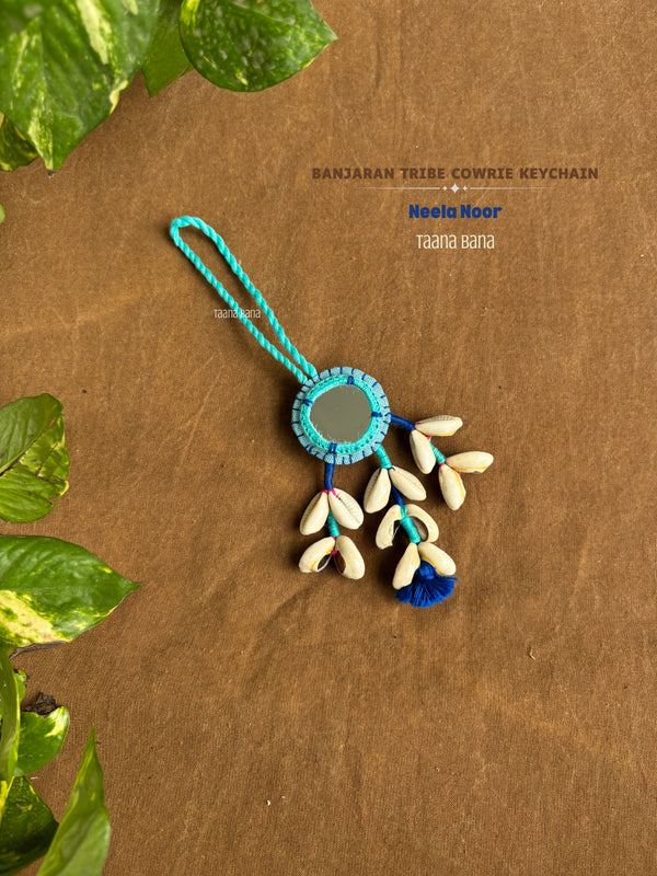 Neela Noor Mirror Cowrie Hanging- 1 pc