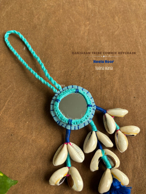 Neela Noor Mirror Cowrie Hanging- 1 pc