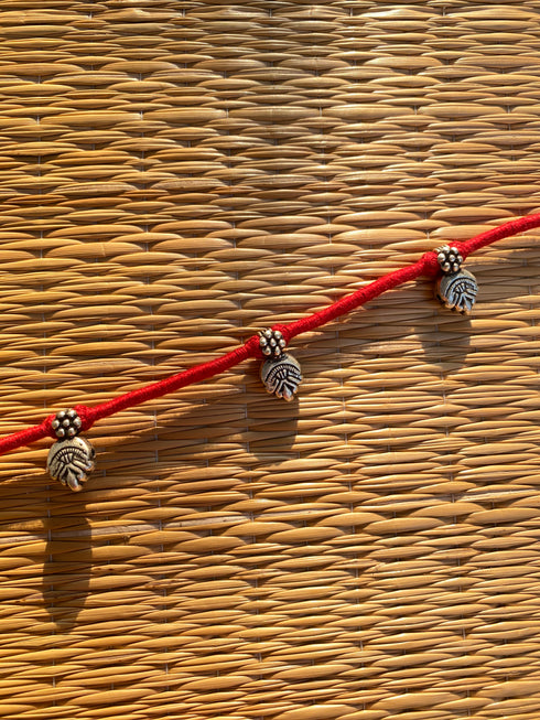 Beaded Red Patwa Anklet
