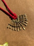 Red Tribal Tikon Long Dhokra Necklace