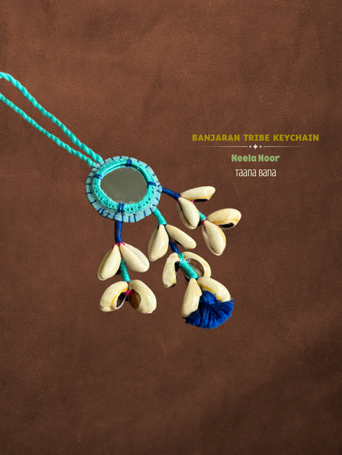 Neela Noor Mirror Cowrie Hanging- 1 pc