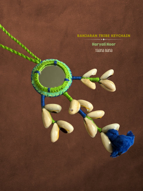 Hariyali Noor Mirror Cowrie Hanging- 1 pc