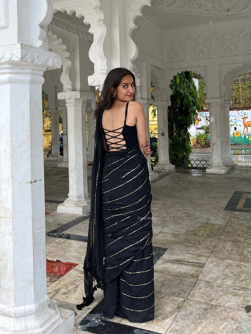 Noor Shimmer Sequence Mul Cotton Saree