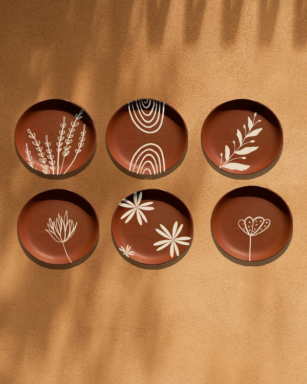 Summerlicious collection - Terracotta decorative wall plates set of 6