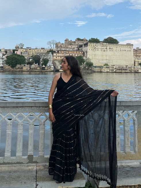 Noor Shimmer Sequence Mul Cotton Saree