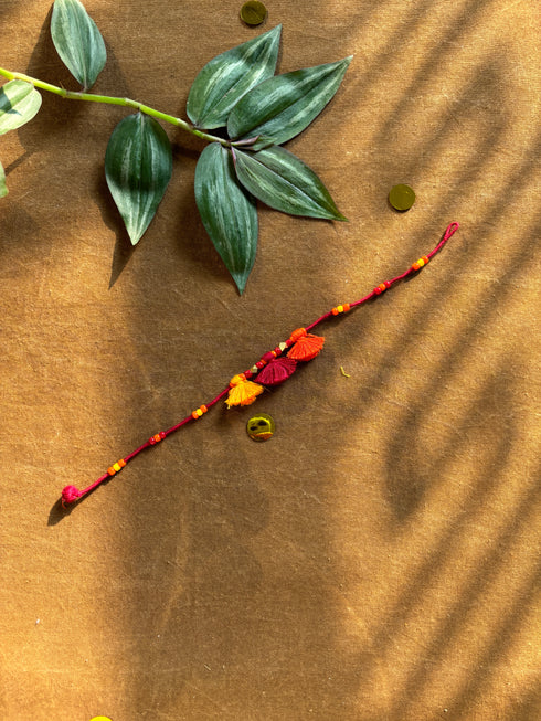 Red Multi Tassels Patwa Anklet- 1pc