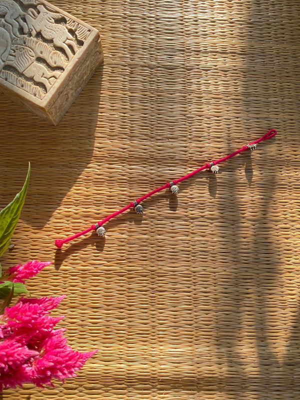 Beaded Pink Patwa Anklet