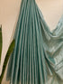 Sea Green Cotton Tissue Saree