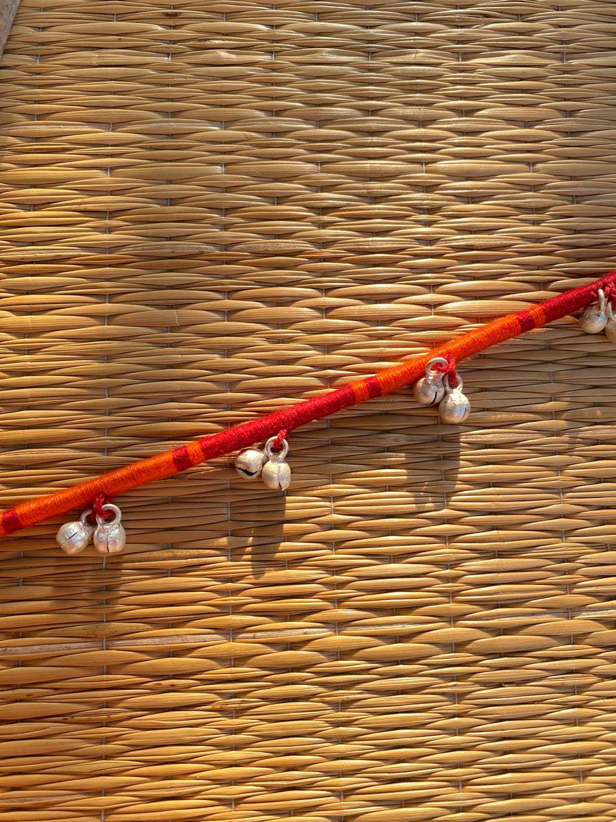 Pink - Handcrafted Bead & Thread Work Patwa Anklet 09