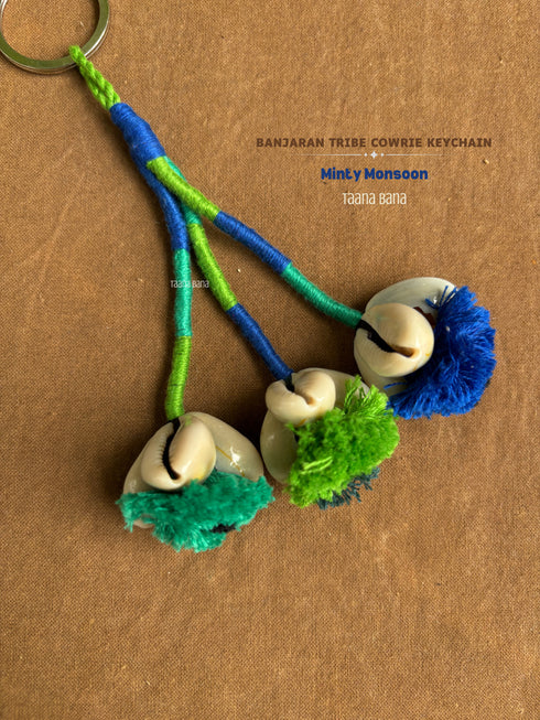 Minty Monsoon Cowrie Keychain- 1 pc