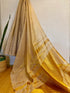 Beige Golden Linen Tissue Saree