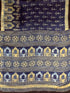 Jharokha Blue Modal Silk Ajrakh Saree
