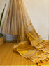 Beige Golden Linen Tissue Saree