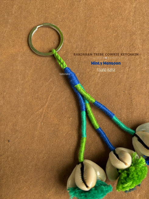 Minty Monsoon Cowrie Keychain- 1 pc