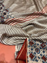 Red Stripe White Modal Silk Ajrakh Saree