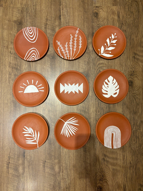 Tropicalicious Collection - Terracotta decorative wall plates set of 6