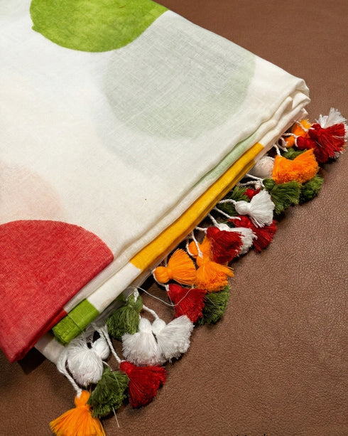 Polka Mul Cotton Saree
