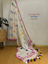 Polka Rangila White Mul Cotton Saree