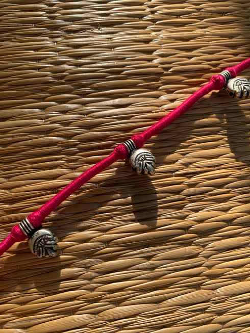Beaded Pink Patwa Anklet