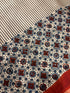 Red Stripe White Modal Silk Ajrakh Saree