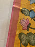 Orange Pen Kalamkari Dupatta with Zari Border