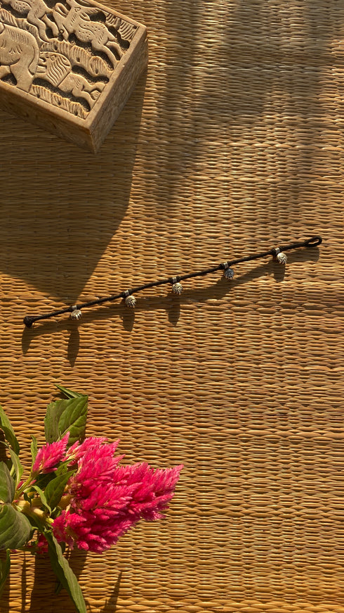 Beaded Black Patwa Anklet