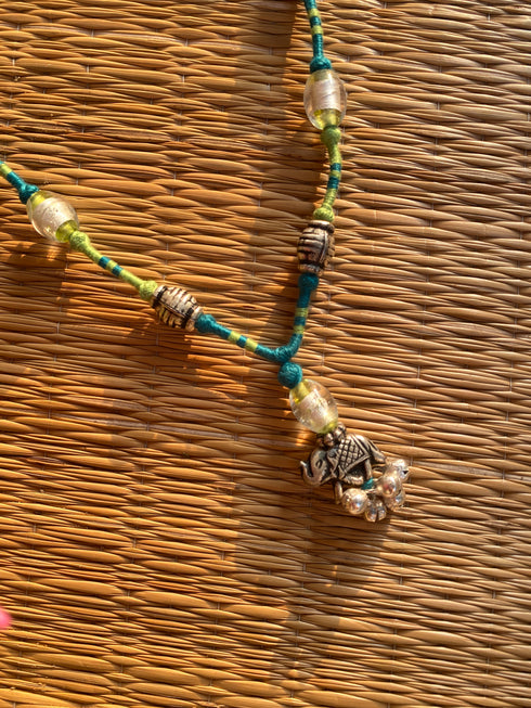 Elephant Patwa Sleek Thread Necklace