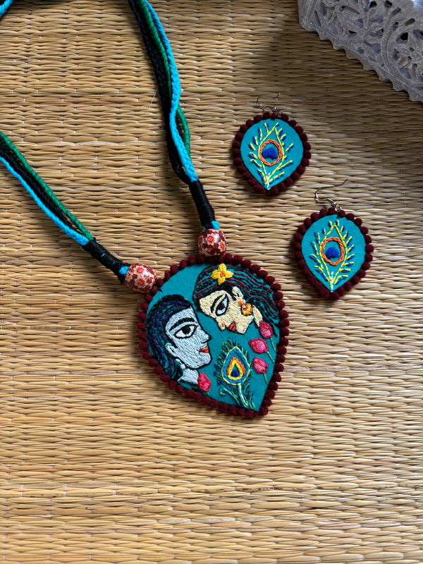 Radha Krishan Kantha Fabric Necklace