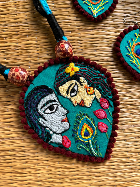 Radha Krishan Kantha Fabric Necklace