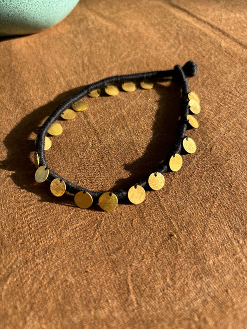 Black Golden Sippi latkan Patwa Anklet