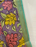 Lavender Pen Kalamkari Dupatta with Zari Border