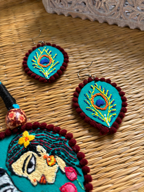 Radha Krishan Kantha Fabric Necklace