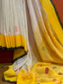Polka Basant Mul Cotton Linen Saree