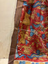 Red Pen Kalamkari Dupatta with Zari Border