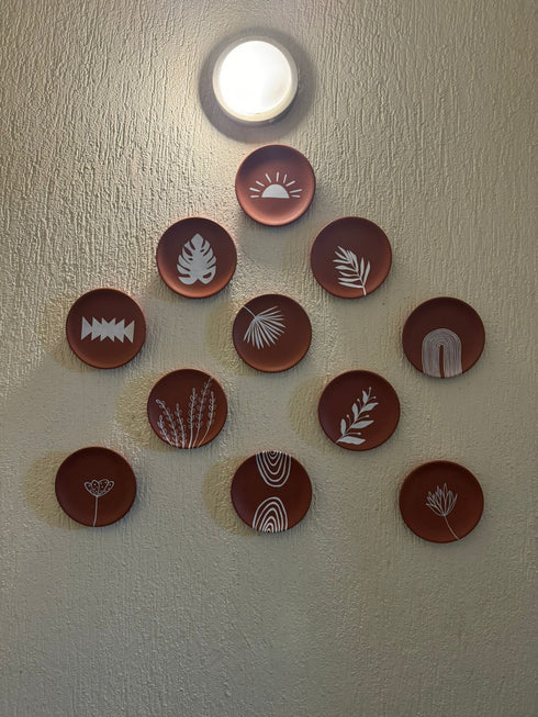 Tropicalicious Collection - Terracotta decorative wall plates set of 6