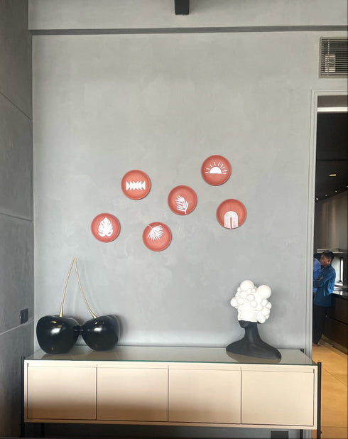 Tropicalicious Collection - Terracotta decorative wall plates set of 6