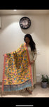 Orange Pen Kalamkari Dupatta with Zari Border