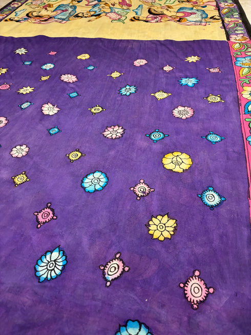 Dashavatar Srikalahasti Pure Silk Kalamkari Saree