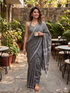 Smoky Grey Bhujodi Handloom Mull Cotton Saree