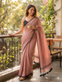 Blush Noir Handloom Mull Cotton Saree